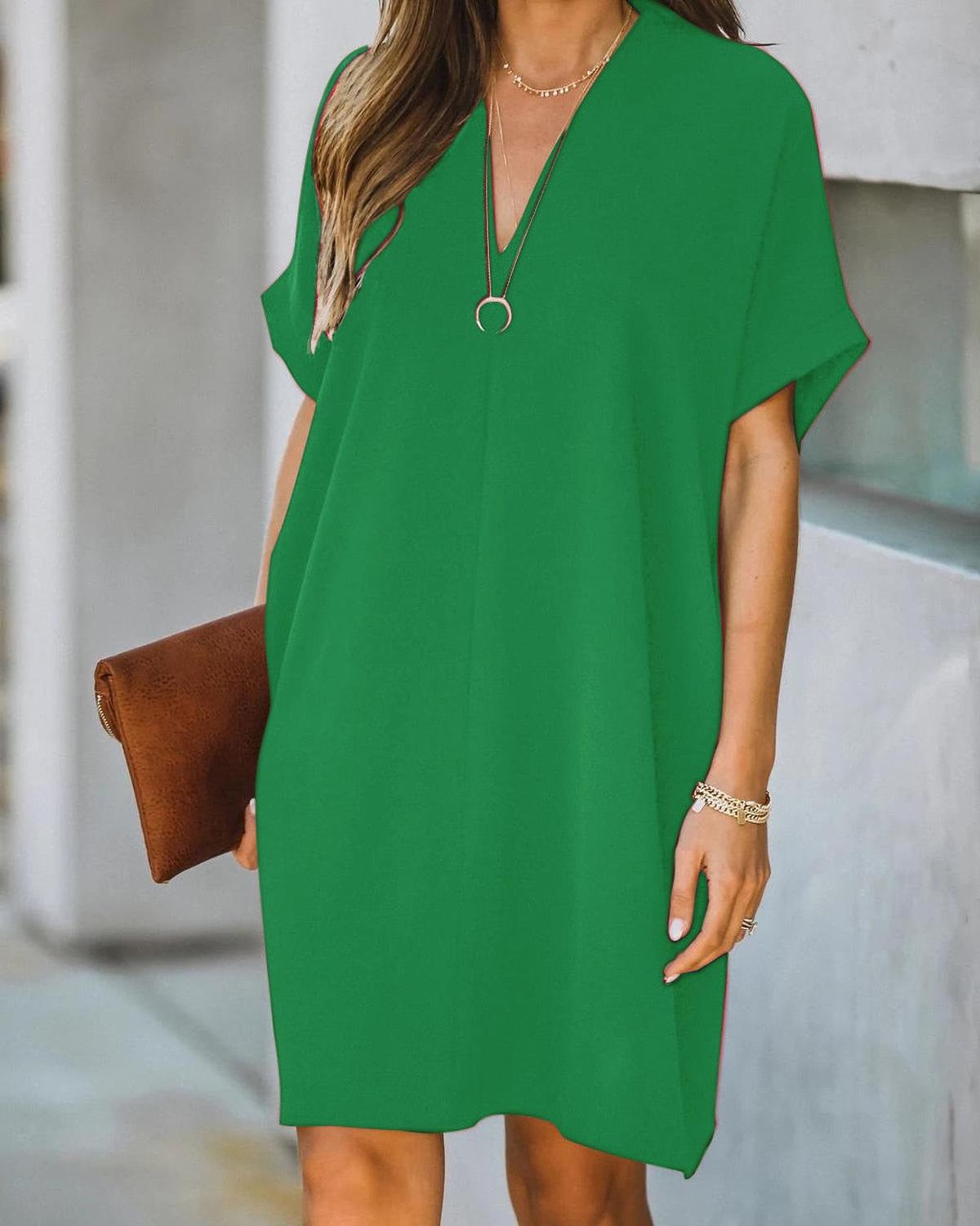 Women's V-Neck Summer Dress Form-Fitting Elegant Style