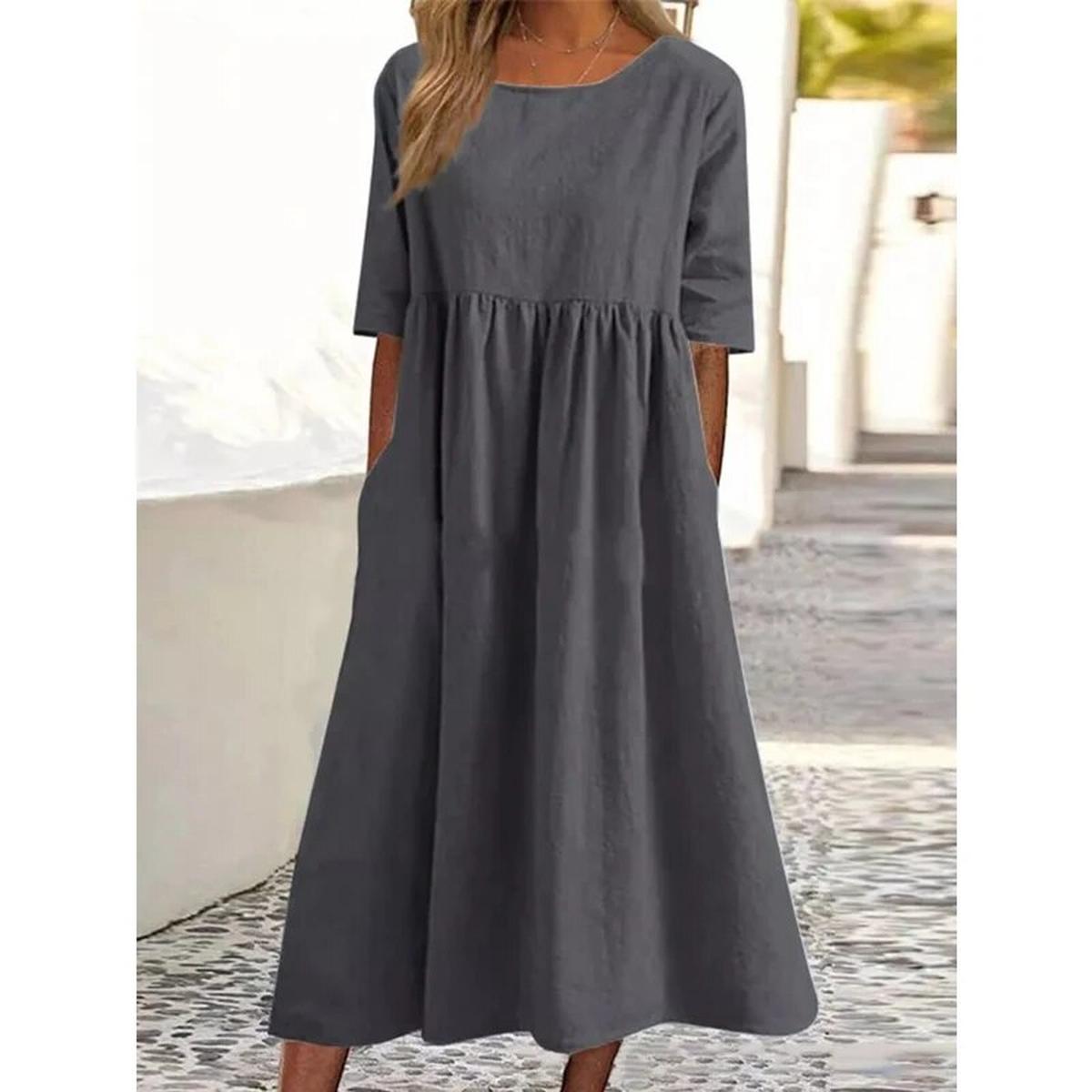 Women's Versatile Spring Dress With Pockets