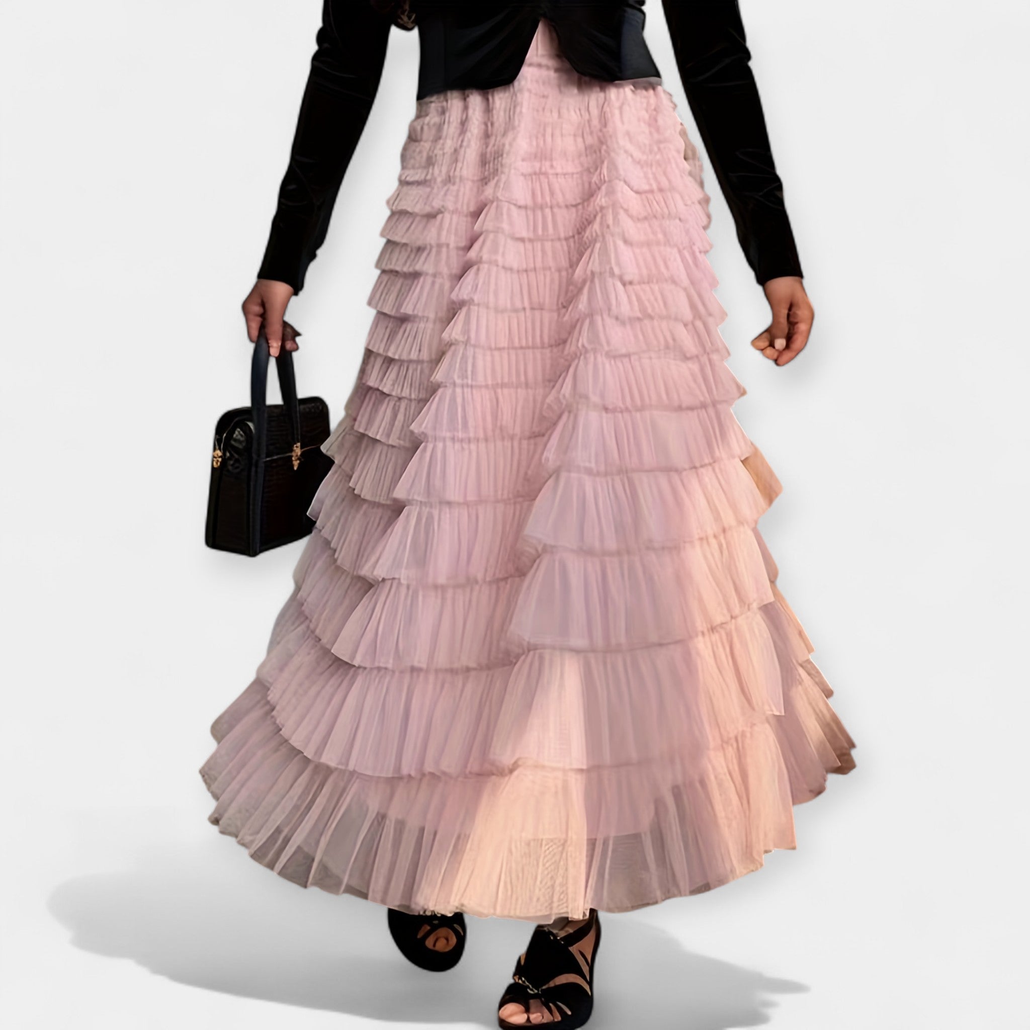 Fustă Elegantă cu Detalii din Tulle