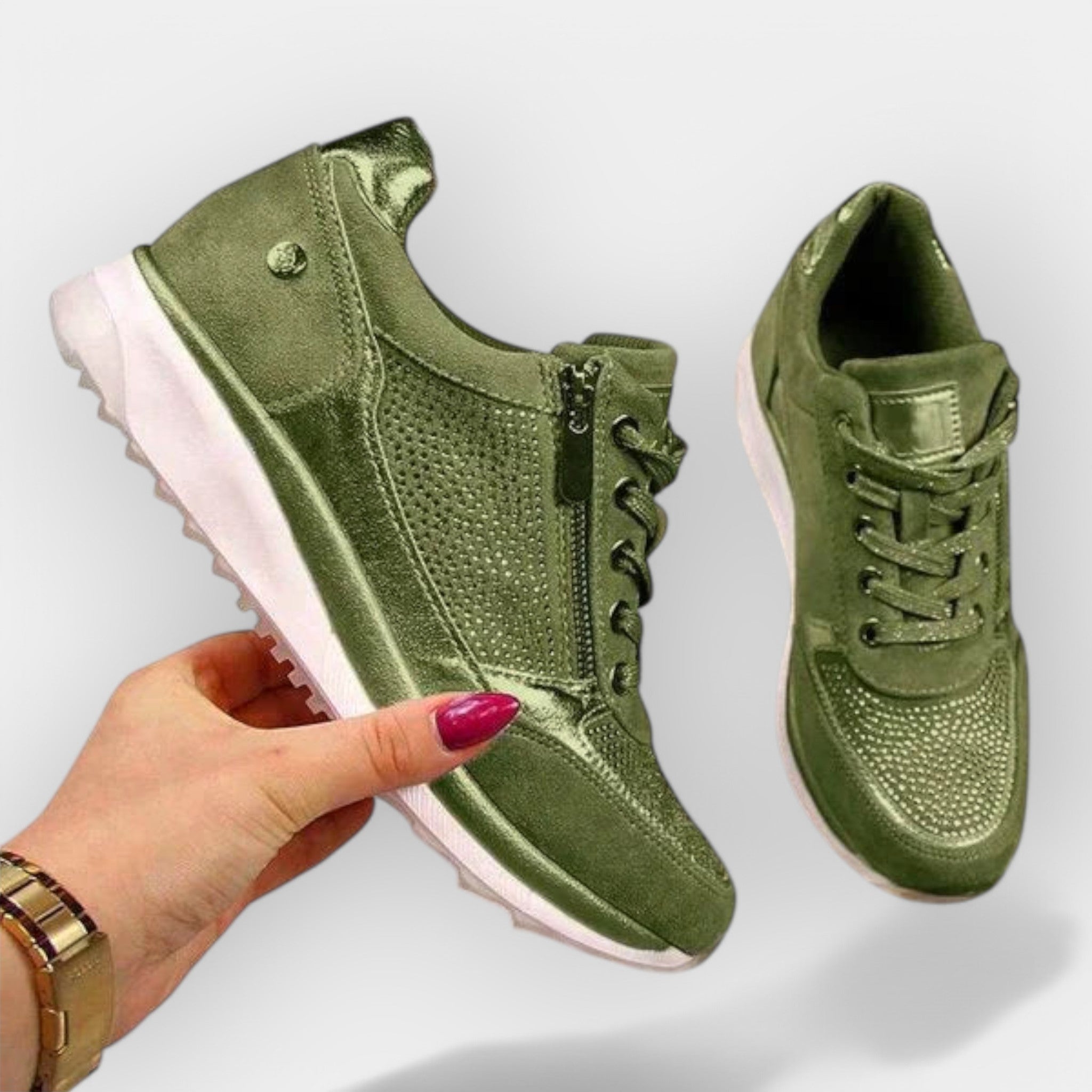 Sneakers anatomice cu fermoar