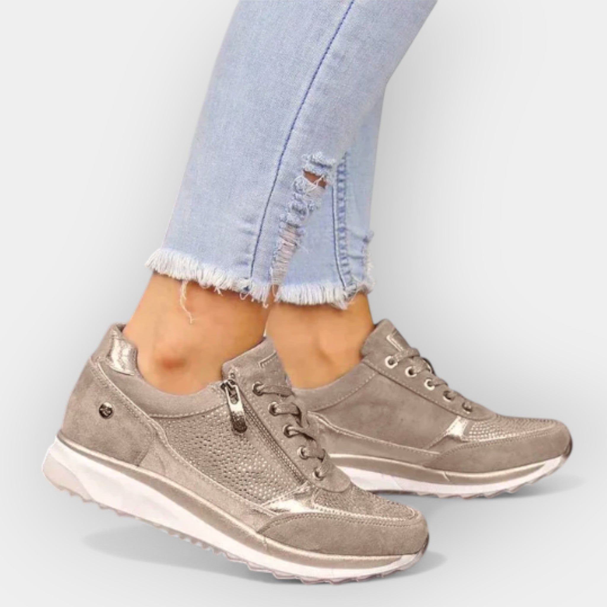 Sneakers anatomice cu fermoar