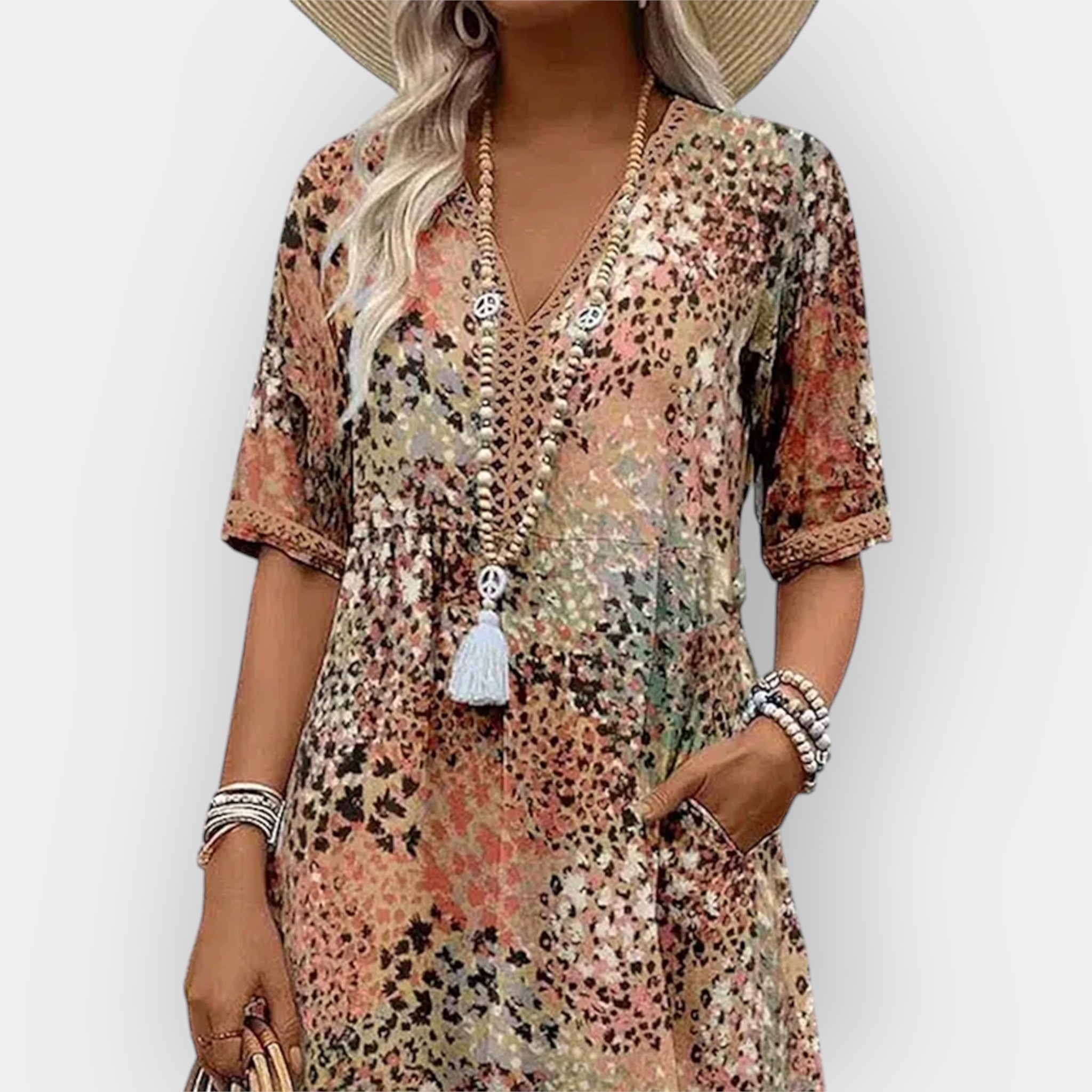 Rochie midi florală elegantă
