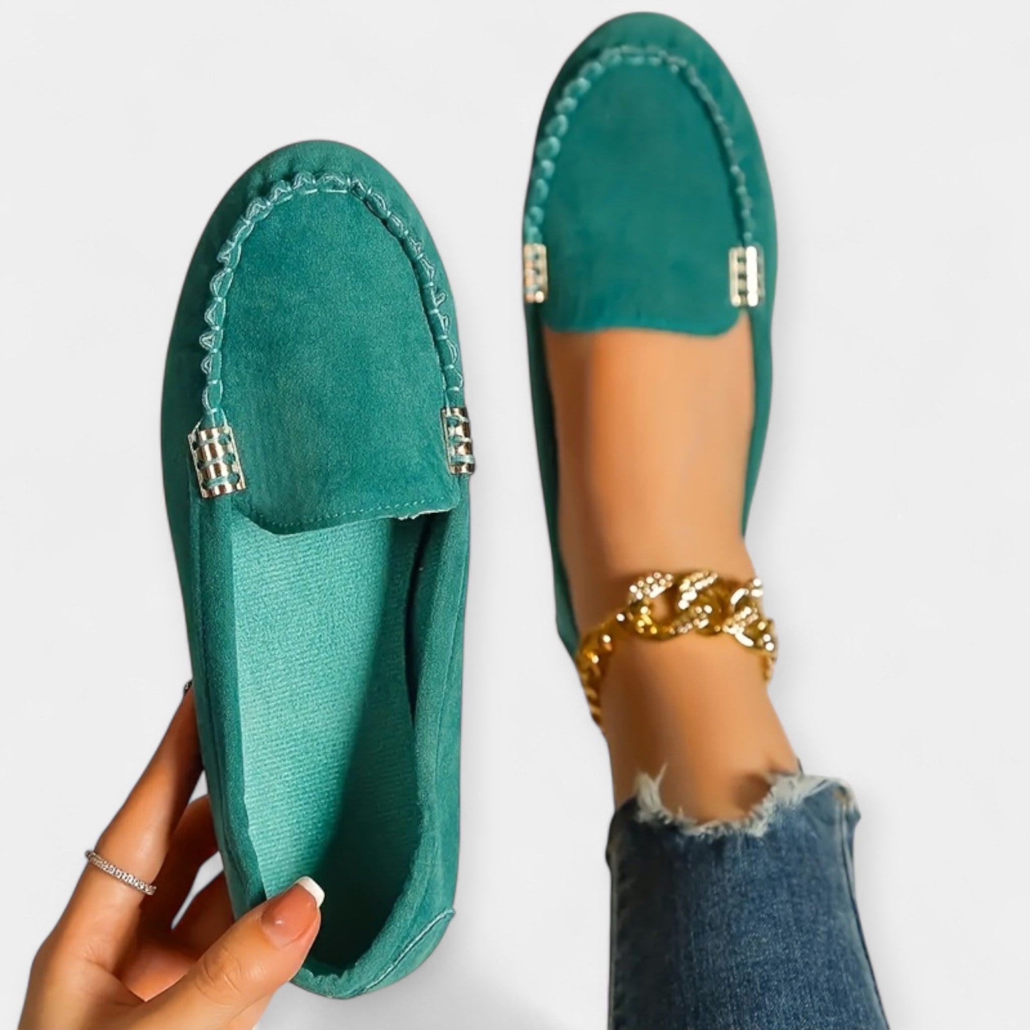 Loafers cu detaliu metalic
