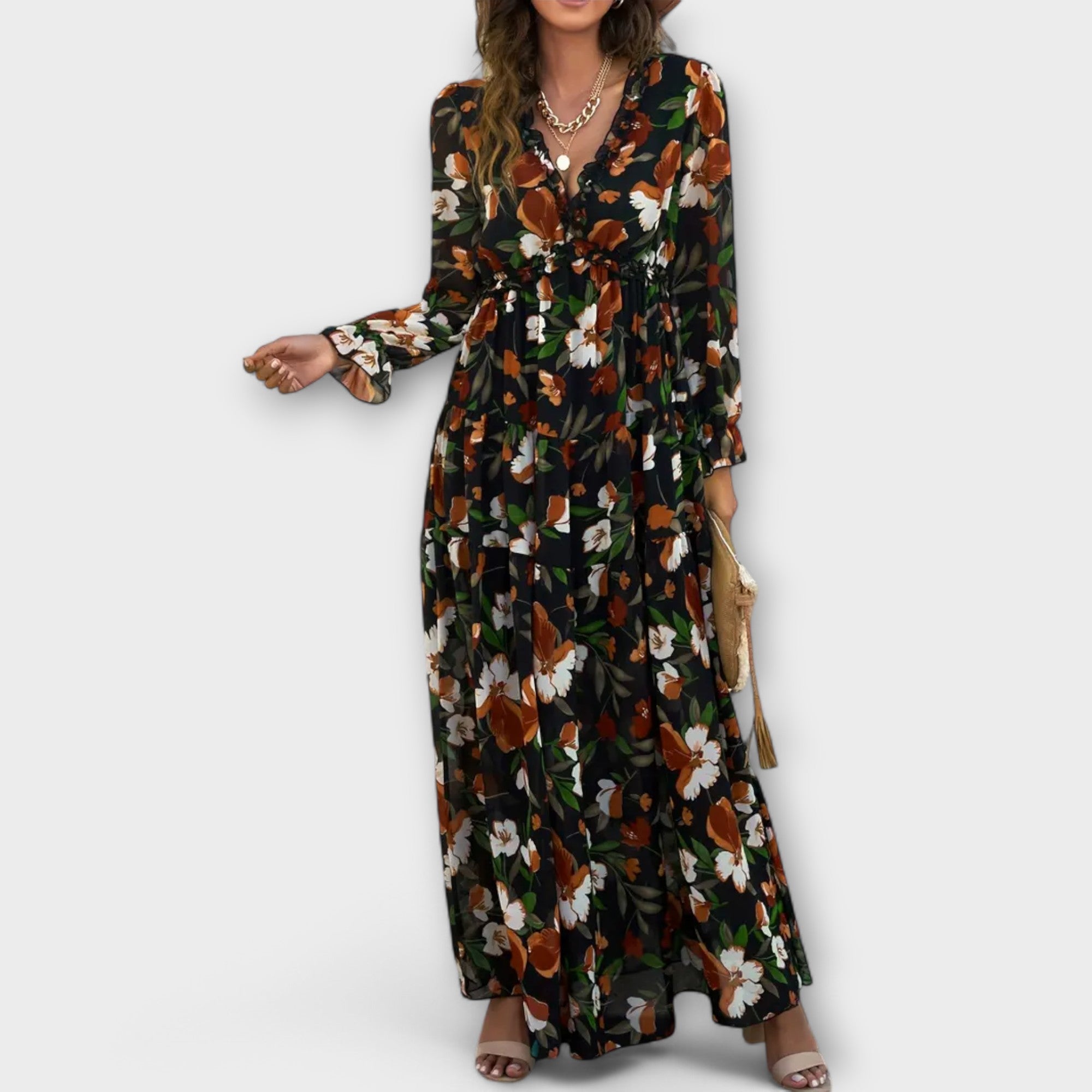 Rochie lungă florală elegantă