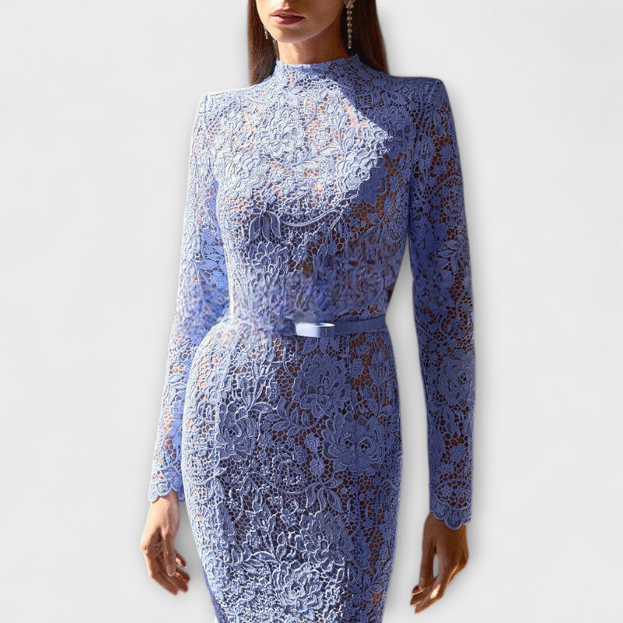 Freya - Elegantné midi šaty z kvetinovej čipky