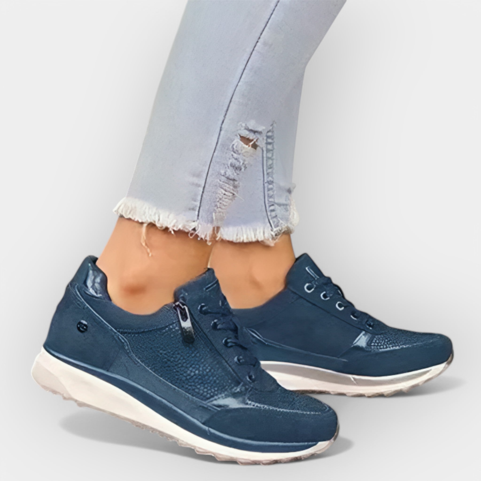 Sneakers anatomice cu fermoar