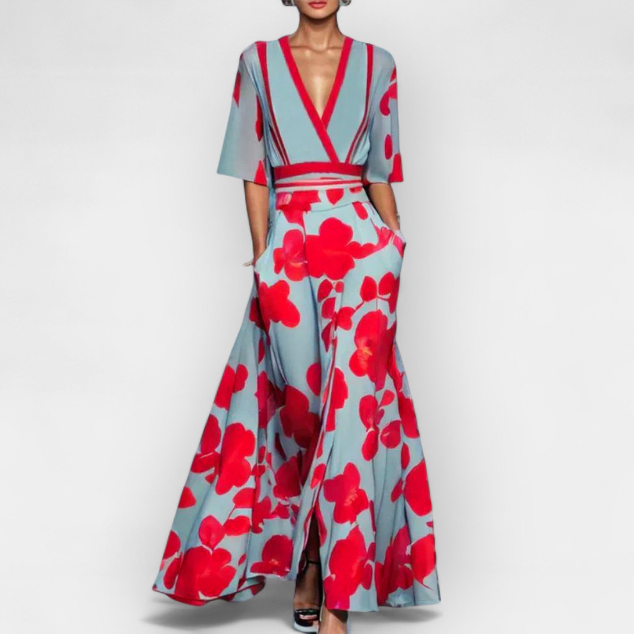 Rochie maxi florală elegantă