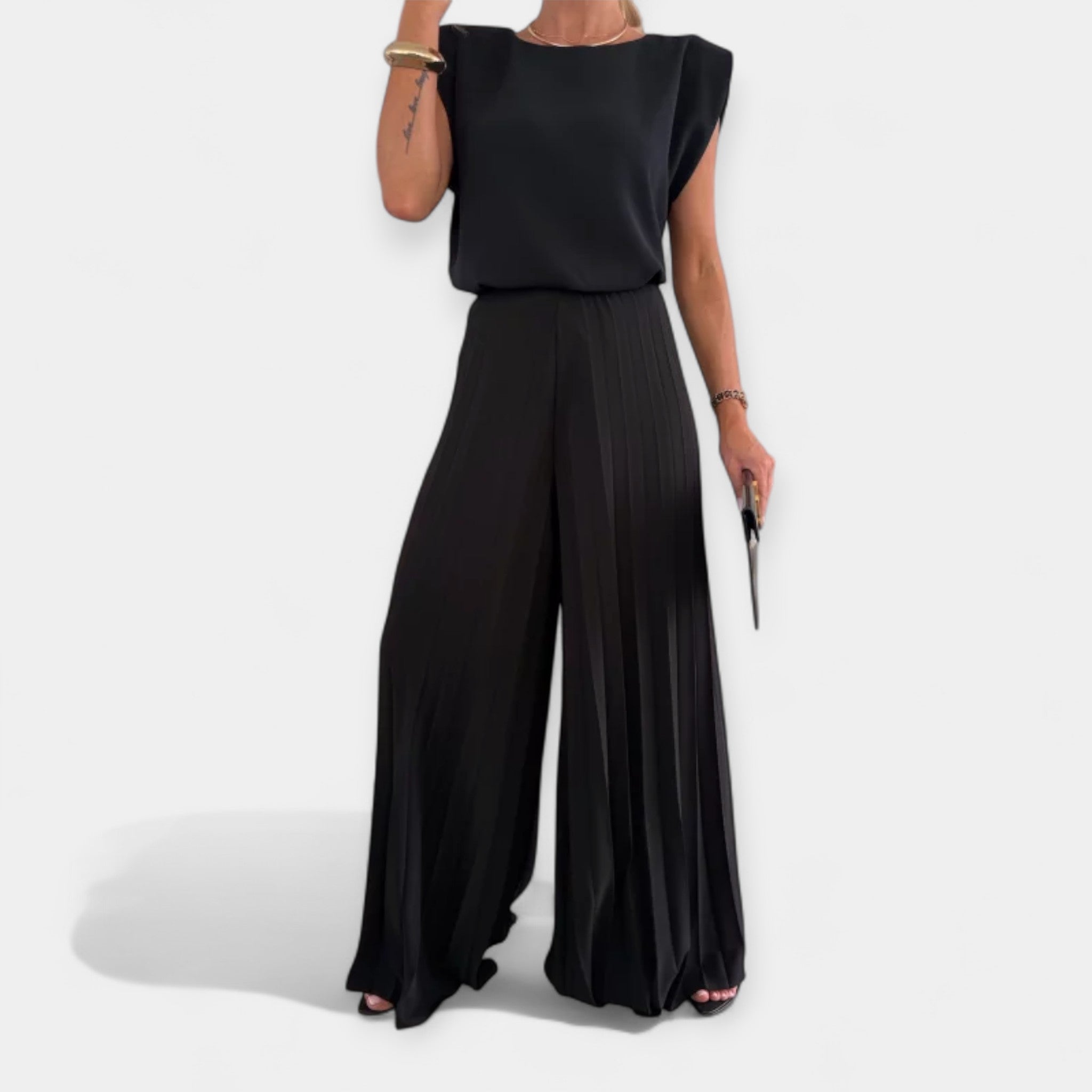 Set de vară cu top și pantaloni largi
