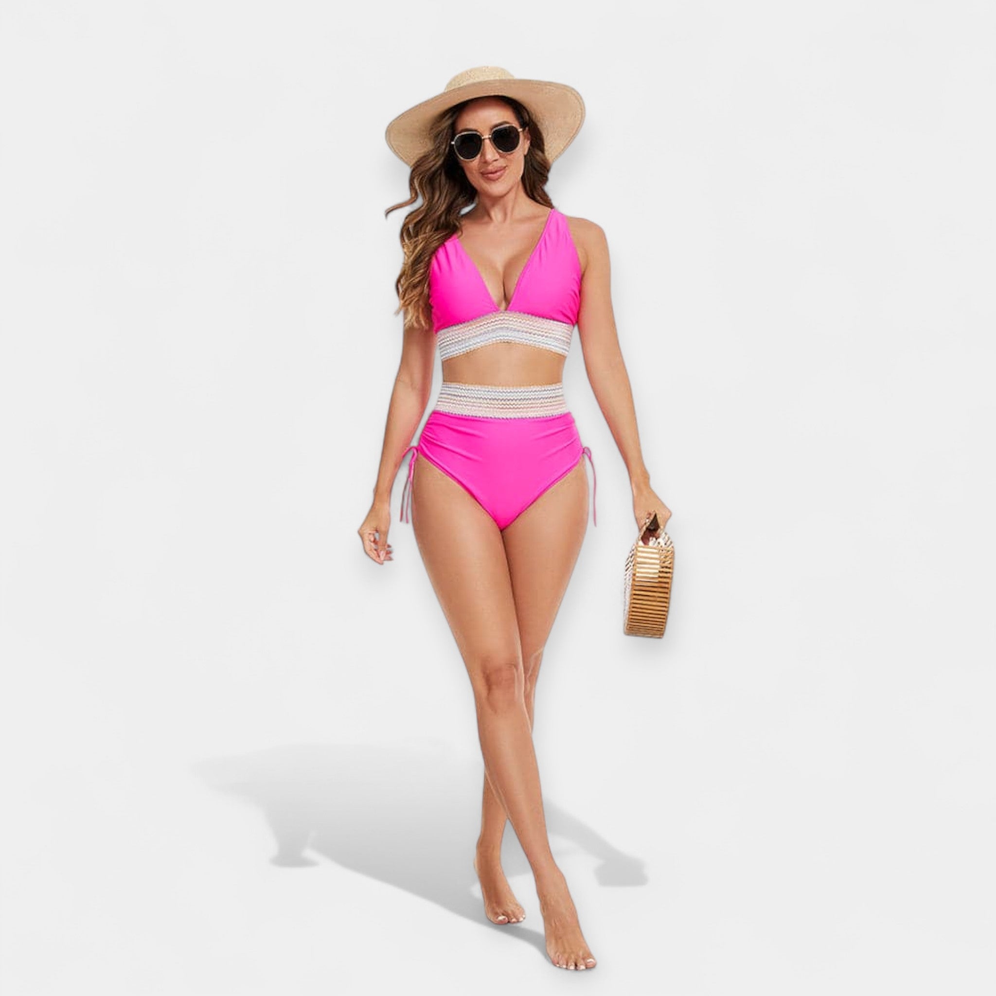 Bikini cu talie înaltă și burete