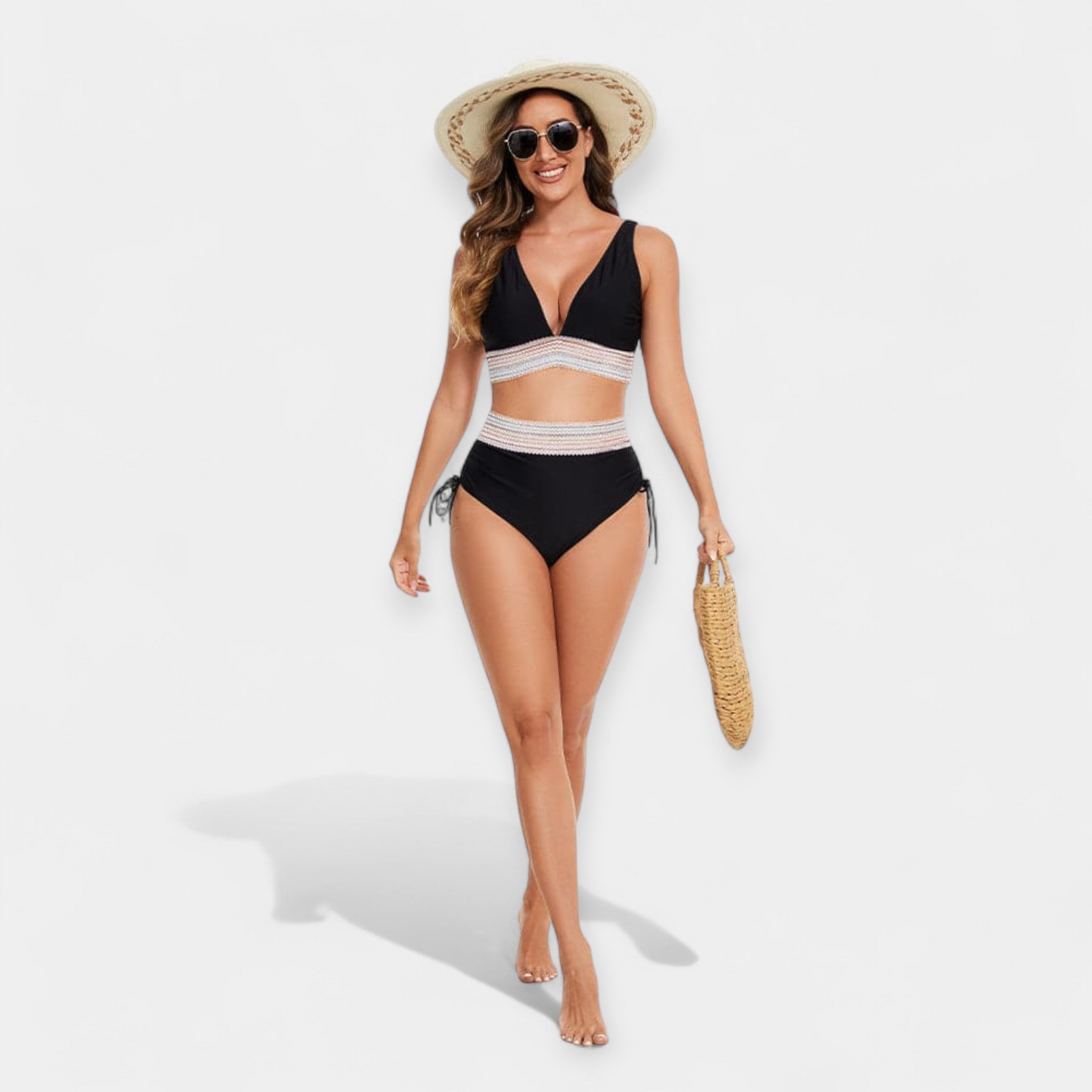Bikini cu talie înaltă și burete